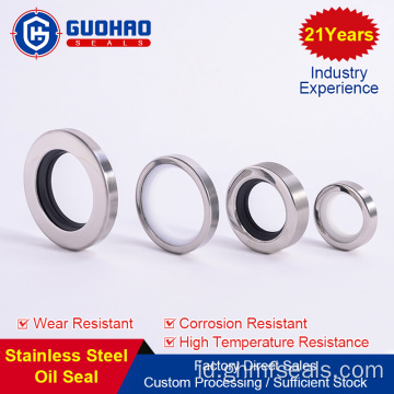Bibir ganda dengan segel oli pegas stainless steel